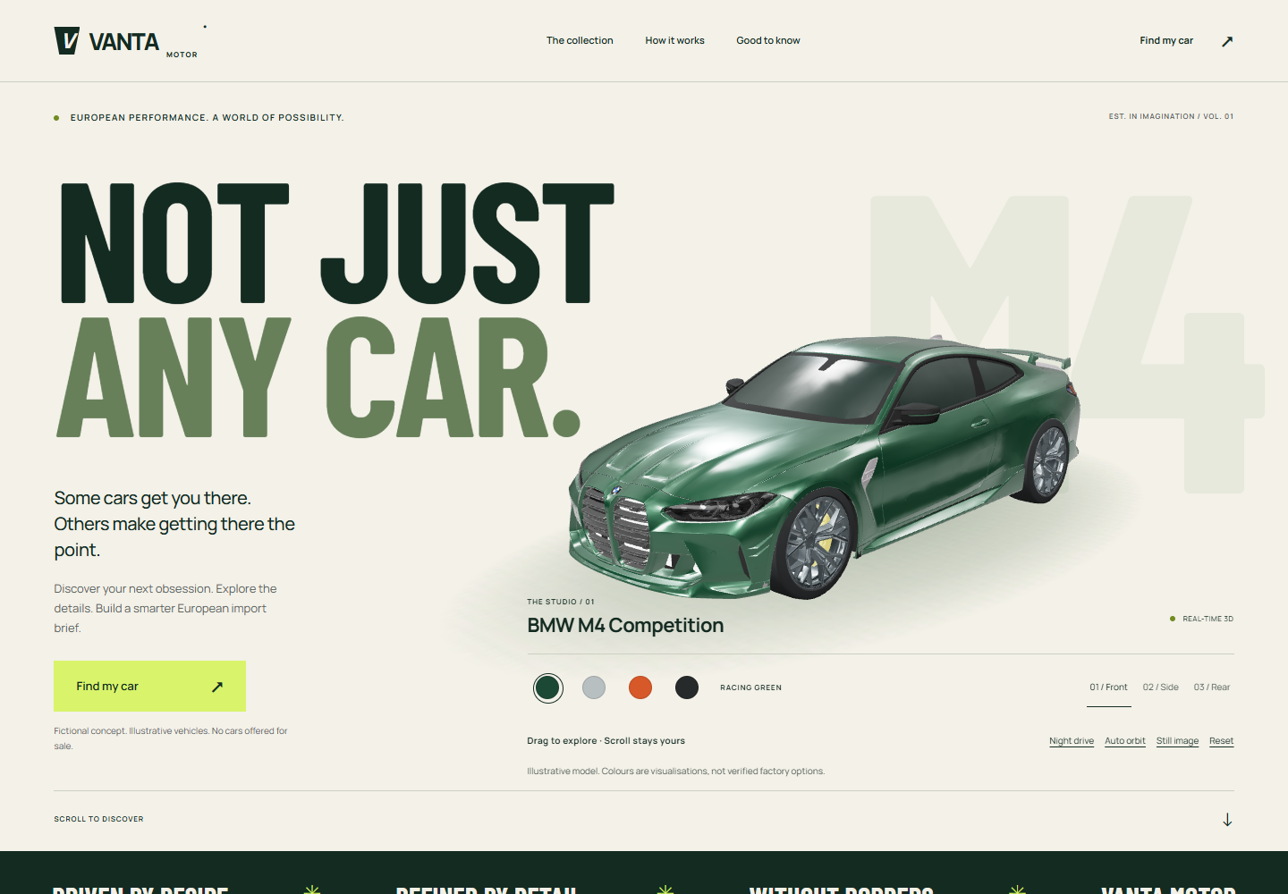 VANTA desktop concept with real3D BMW