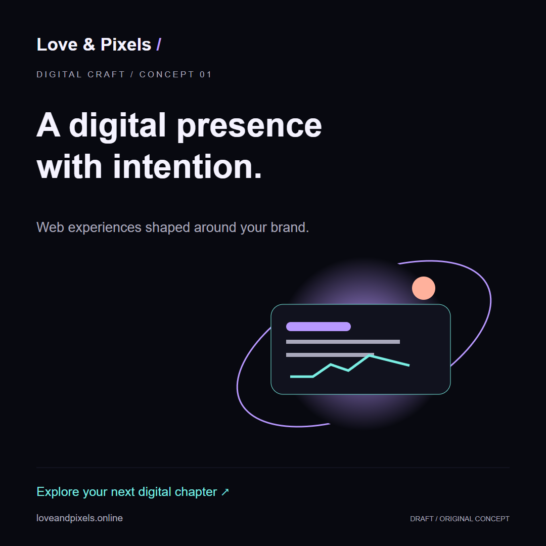 Brand direction study — original illustrative draft